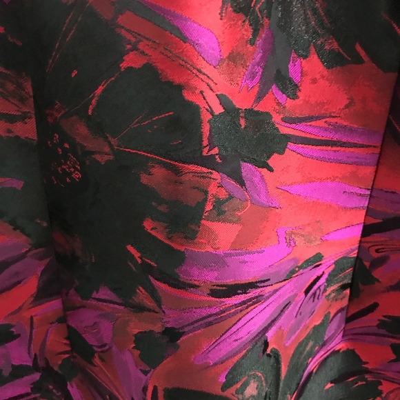 ✨sold✨ carmen marc valvo • magenta fringe dress - Picture 3 of 8